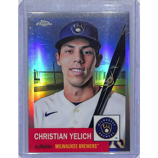 2022 Topps Chrome Platinum Anniversary Refractor #489 Christian Yelich NM-MT Milwaukee Brewers Baseball Card - Baseball