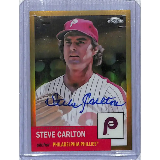 2022 Topps Chrome Platinum Anniversary Refractor Gold #CPA-SC Steve Carlton NM-MT Auto 24/50 Philadelphia Phillies