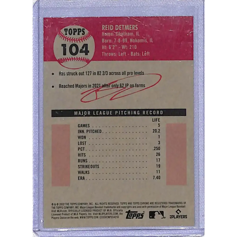 2022 Topps Chrome Platinum Anniversary X-fractor #104 Reid Detmers NM-MT Los Angeles Angels - Baseball Card Single