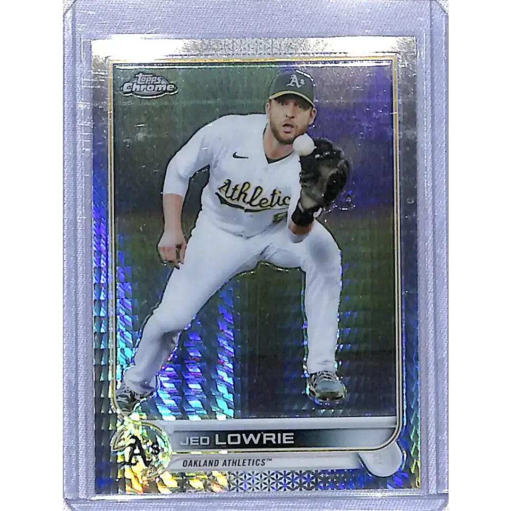 2022 Topps Chrome Prism #140 Jed Lowrie NM-MT Oakland Athletics - Baseball Card Single