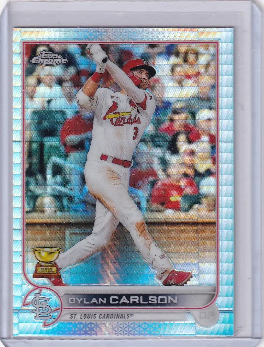 2022 Topps Chrome Prism Refractor #158 Dylan Carlson - St. Louis Cardinals - Baseball Card Single