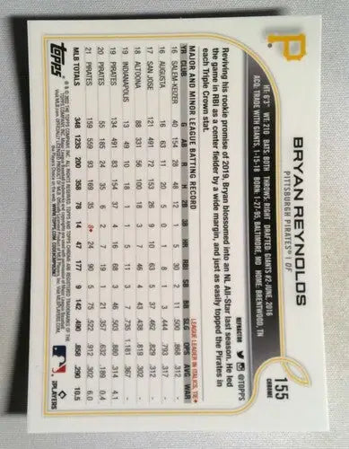 2022 Topps Chrome Refractor #155 Bryan Reynolds NM-MT Pirates ID:47737 - Baseball Card Single