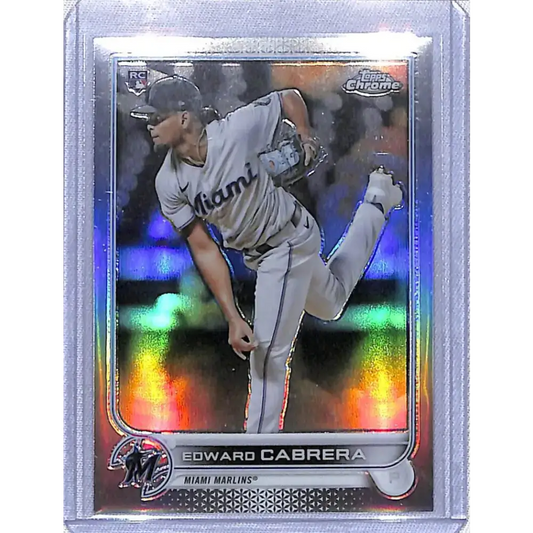 2022 Topps Chrome Refractor #64 Edward Cabrera NM-MT Miami Marlins - Baseball Card Single