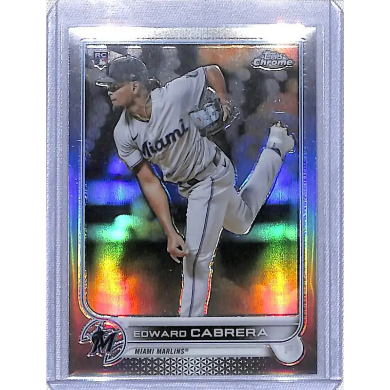 2022 Topps Chrome Refractor #64 Edward Cabrera NM-MT Miami Marlins - Baseball Card Single