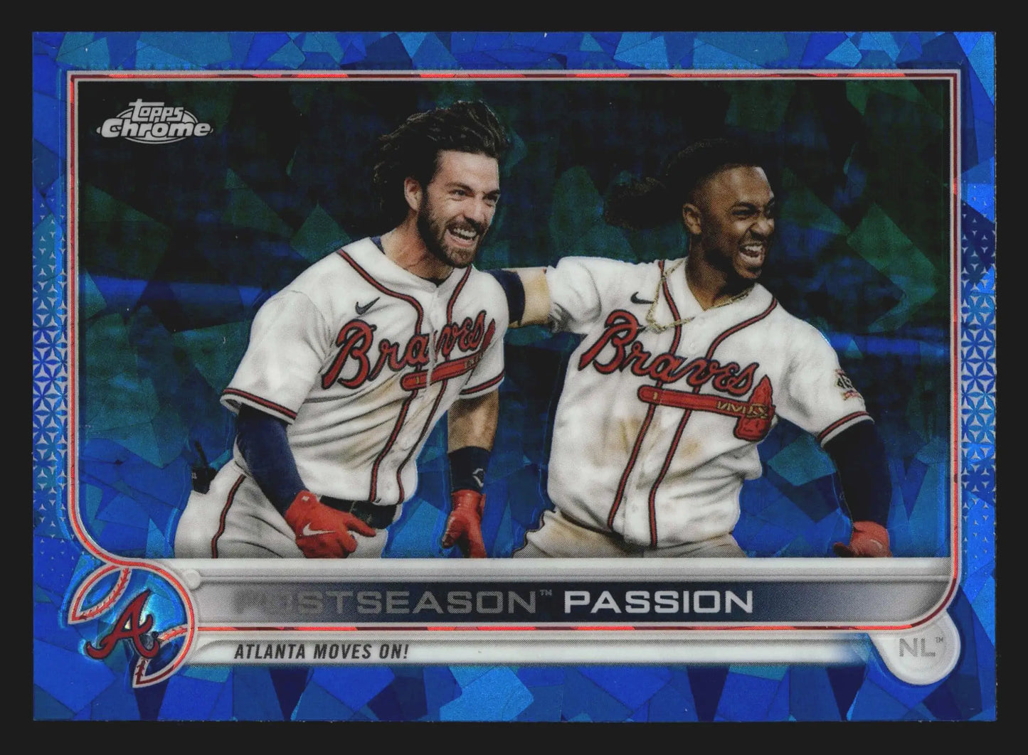 2022 Topps Chrome Sapphire #342 Ozzie Albies Dansby Swanson Braves Postseason
