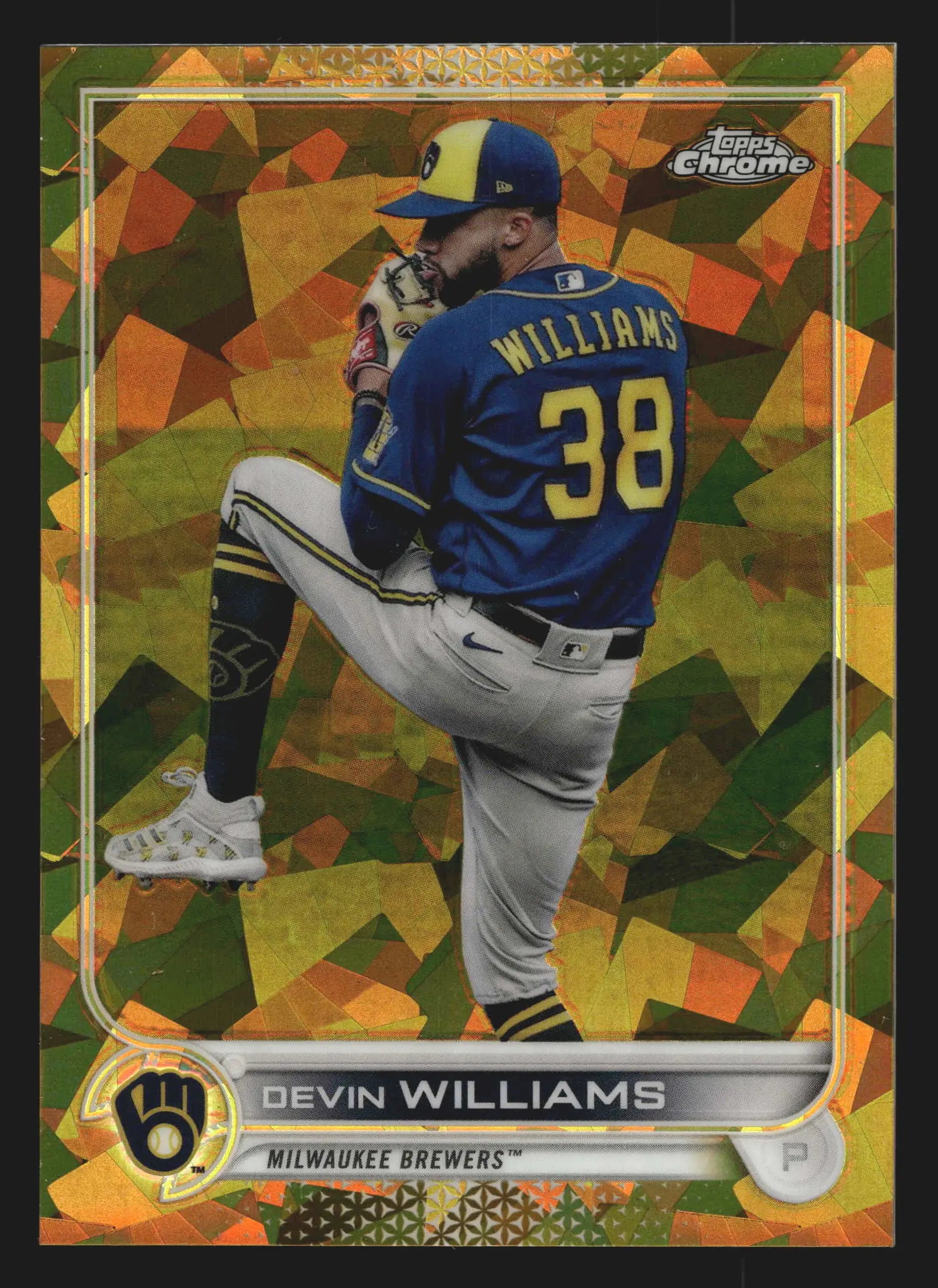 2022 Topps Chrome Sapphire Devin Williams #26 Gold /50 Brewers - Baseball Card Single