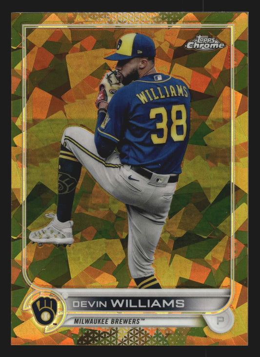 2022 Topps Chrome Sapphire Devin Williams #26 Gold /50 Brewers - Baseball Card Single