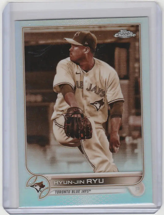 2022 Topps Chrome Sepia #122 Hyun-Jin Ryu Toronto Blue Jays pitcher baseball card