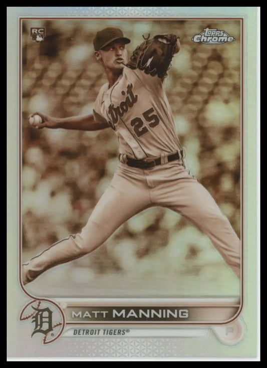2022 Topps Chrome - Sepia Refractor Matt Manning 57 Detroit Tigers NM - Baseball Card Single