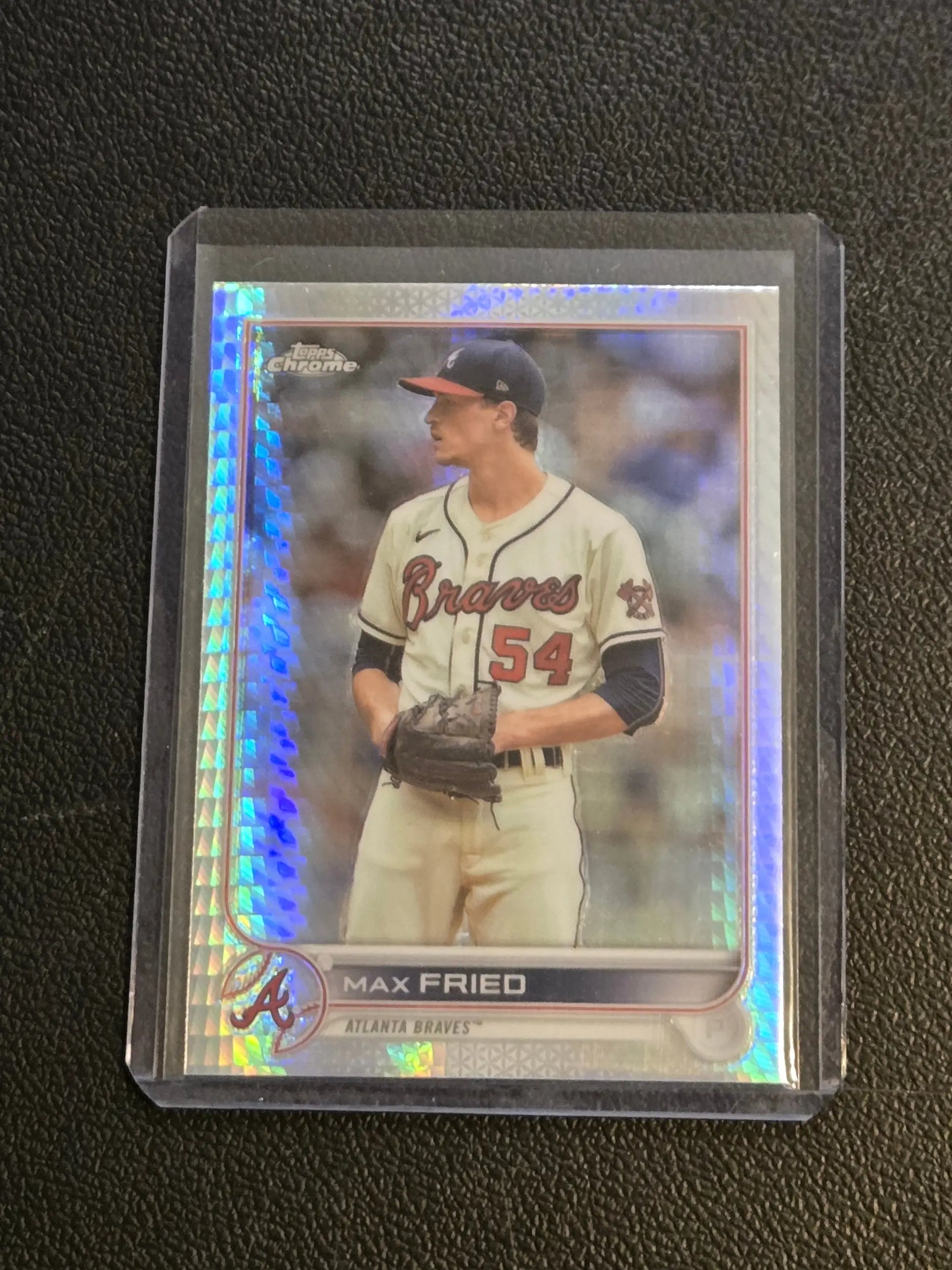 2022 Topps Chrome Sonic #75 Max Fried Prism Refractor - Baseball Card Single
