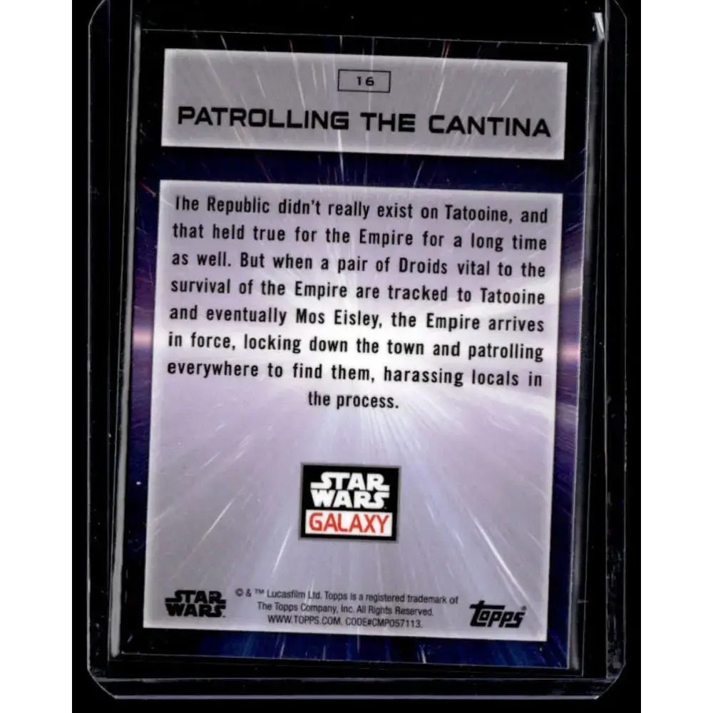 2022 Topps Chrome Star Wars Galaxy #16 PATROLLING the Cantina NonSport - Star Wars Card Single