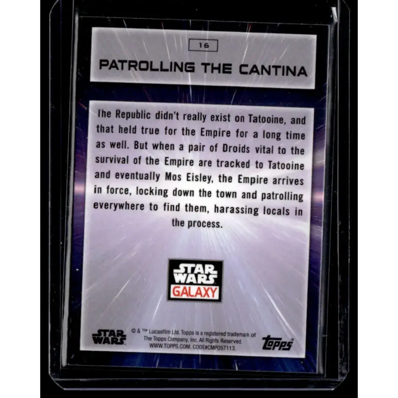 2022 Topps Chrome Star Wars Galaxy #16 PATROLLING the Cantina NonSport - Star Wars Card Single