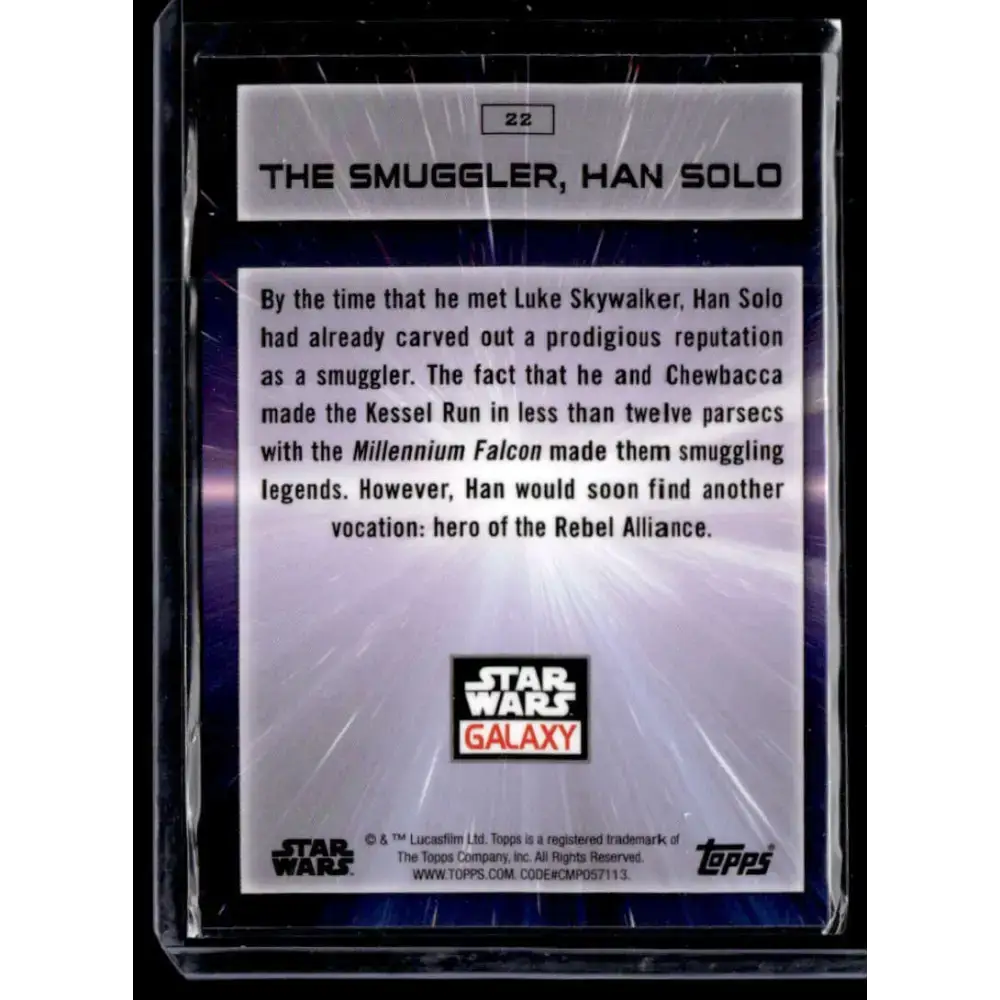2022 Topps Chrome Star Wars Galaxy #22 The Smuggler Han Solo NonSport - Star Wars Card Single