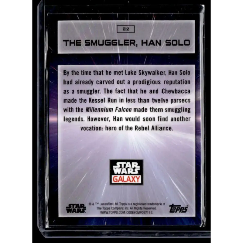 2022 Topps Chrome Star Wars Galaxy #22 The Smuggler Han Solo NonSport - Star Wars Card Single