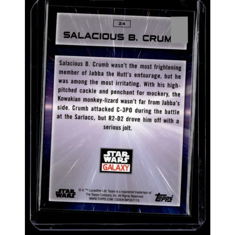 2022 Topps Chrome Star Wars Galaxy #24 Salacious B. Crumb NonSport - Star Wars Card Single