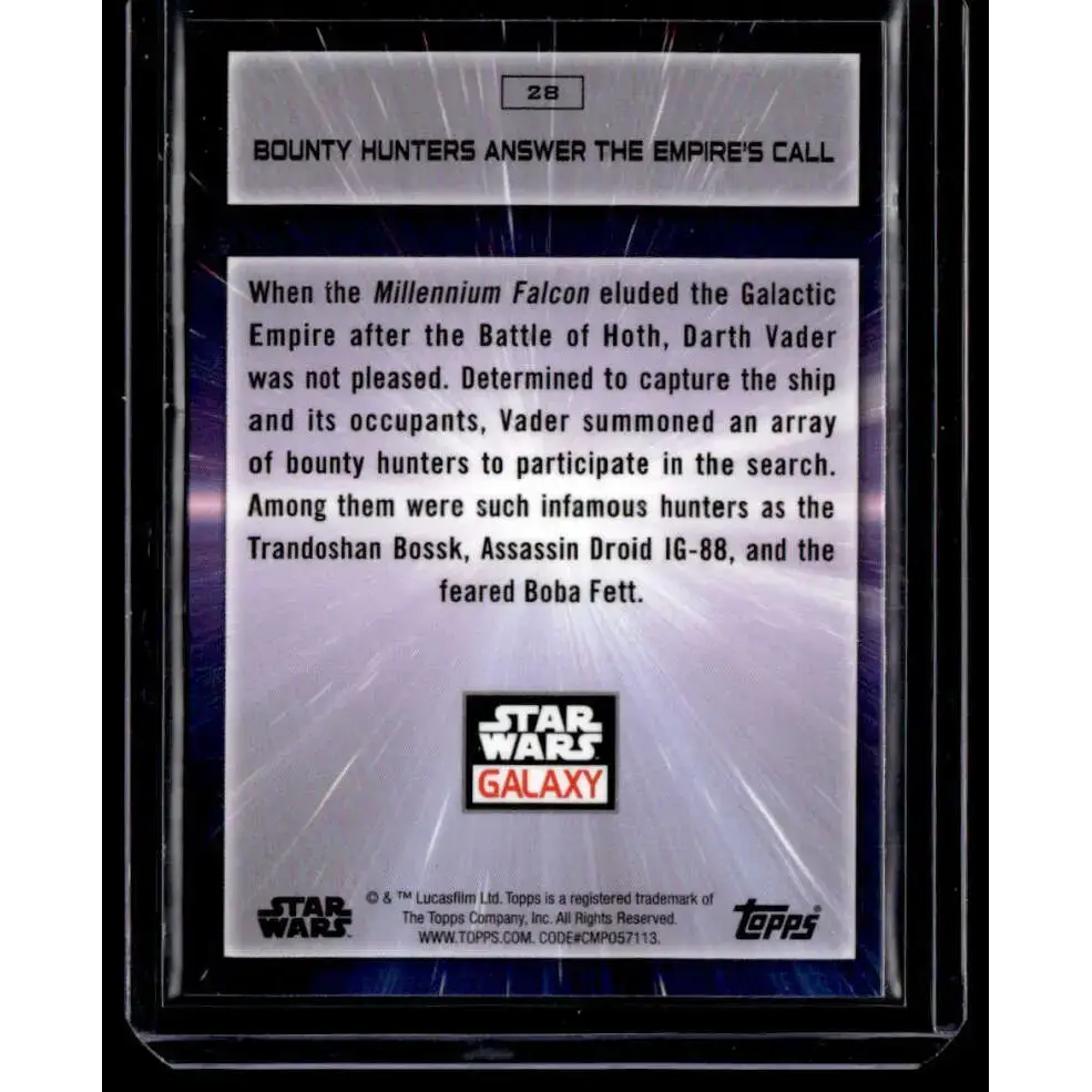 2022 Topps Chrome Star Wars Galaxy #28 Bounty Hunters Answer the Empire’s Call NonSport - Star Wars Card Single