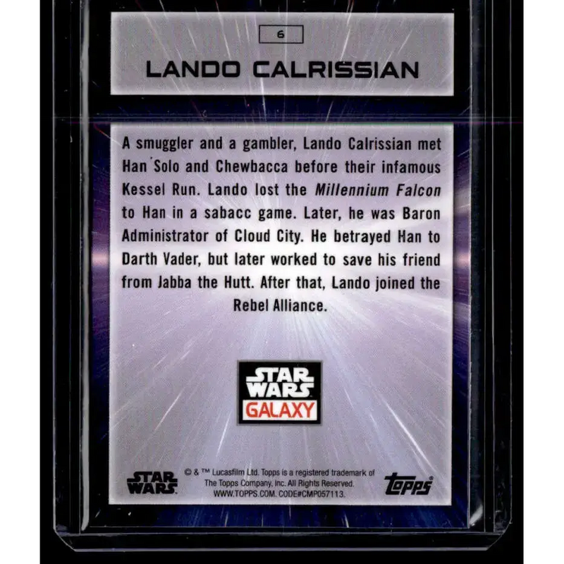 2022 Topps Chrome Star Wars Galaxy #6 Lando Calrissian NonSport - Star Wars Card Single