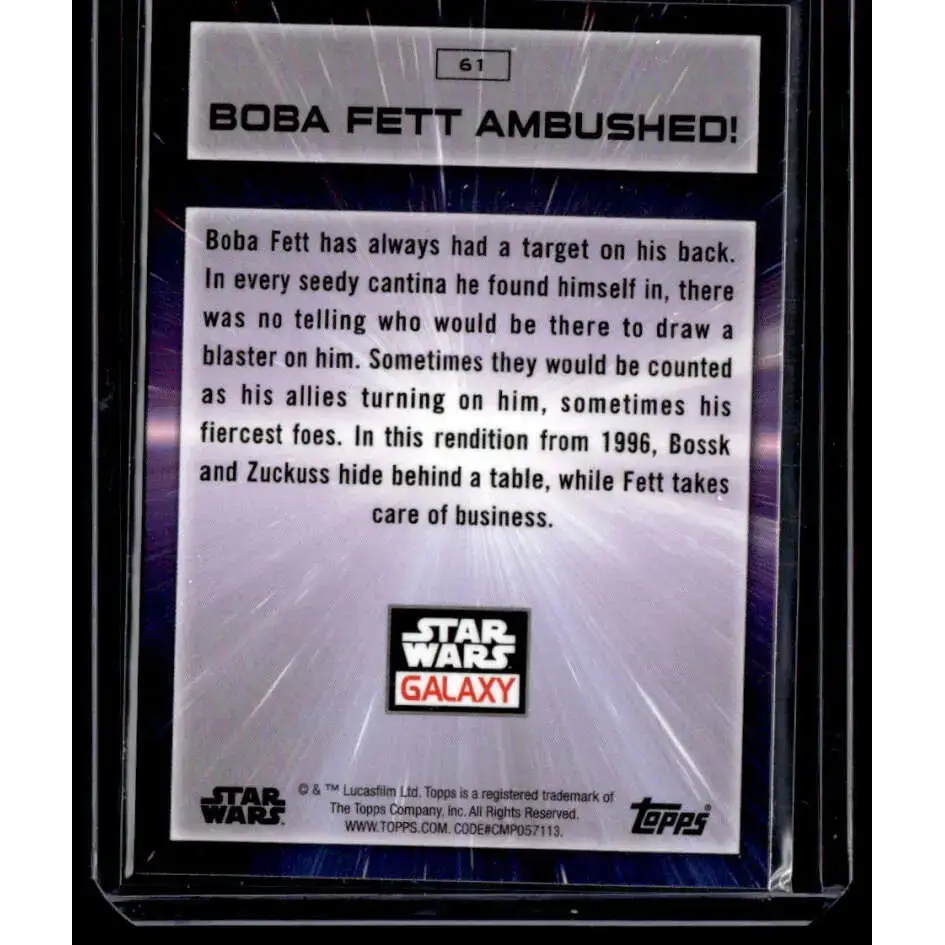 2022 Topps Chrome Star Wars Galaxy #61 Boba Fett Ambushed! NonSport - Star Wars Card Single