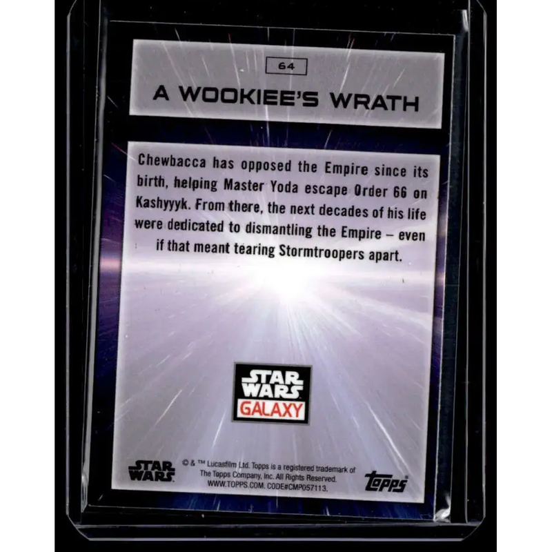 2022 Topps Chrome Star Wars Galaxy #64 A Wookiee’s Wrath NonSport - Star Wars Card Single