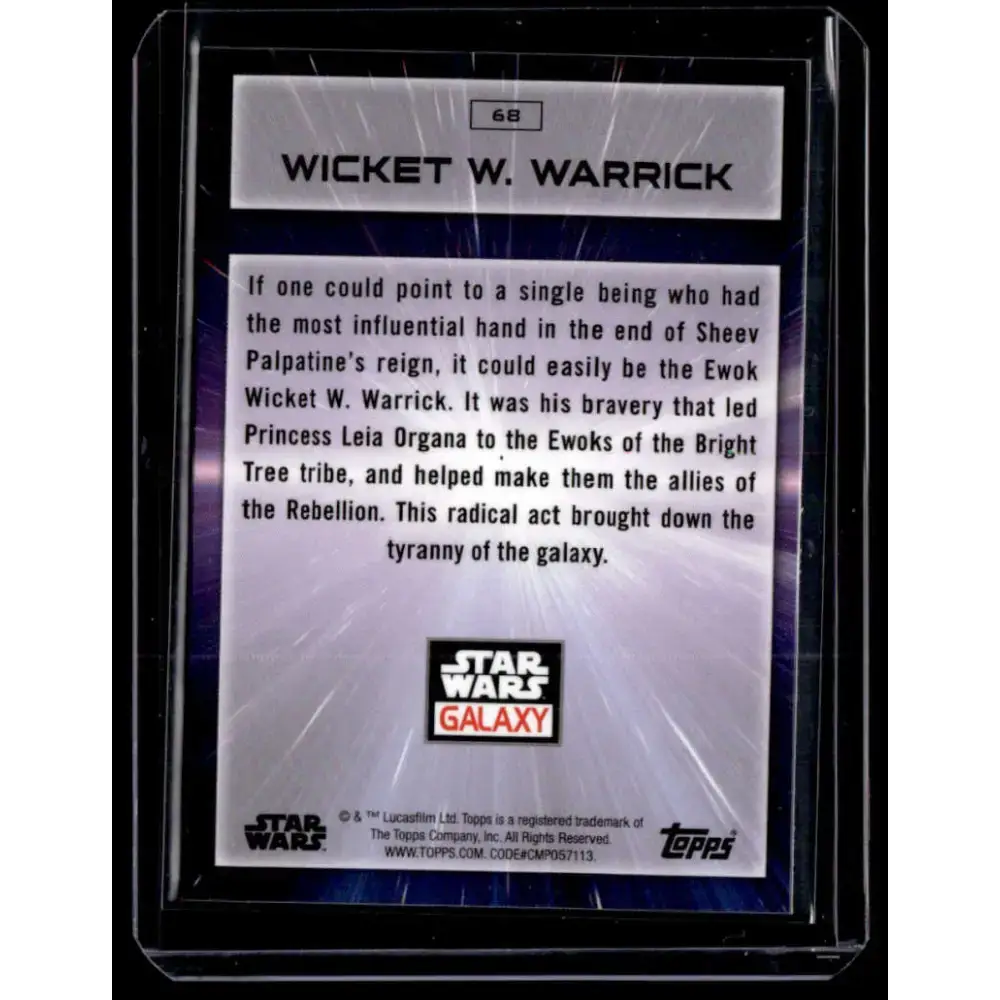 2022 Topps Chrome Star Wars Galaxy #68 Wicket W. Warrick NonSport - Star Wars Card Single