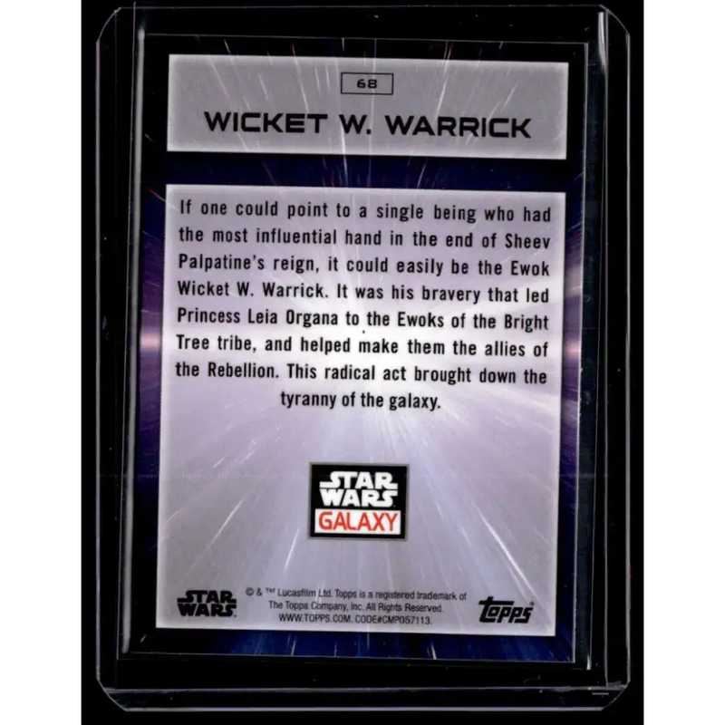 2022 Topps Chrome Star Wars Galaxy #68 Wicket W. Warrick NonSport - Star Wars Card Single