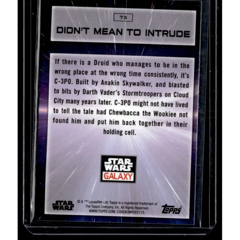 2022 Topps Chrome Star Wars Galaxy #73 Didn’t Mean to Intrude NonSport - Star Wars Card Single