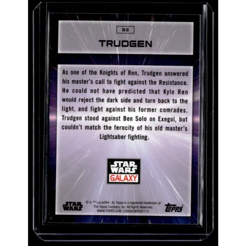 2022 Topps Chrome Star Wars Galaxy #82 Trudgen NonSport - Star Wars Card Single