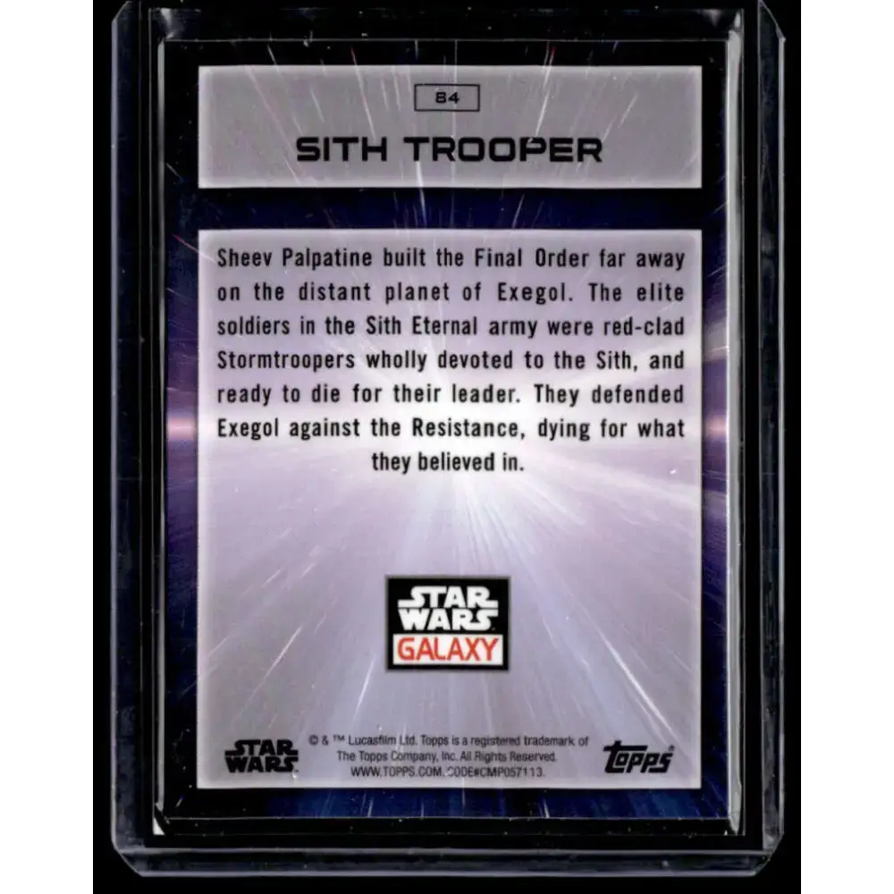 2022 Topps Chrome Star Wars Galaxy #84 Sith Trooper NonSport - Star Wars Card Single