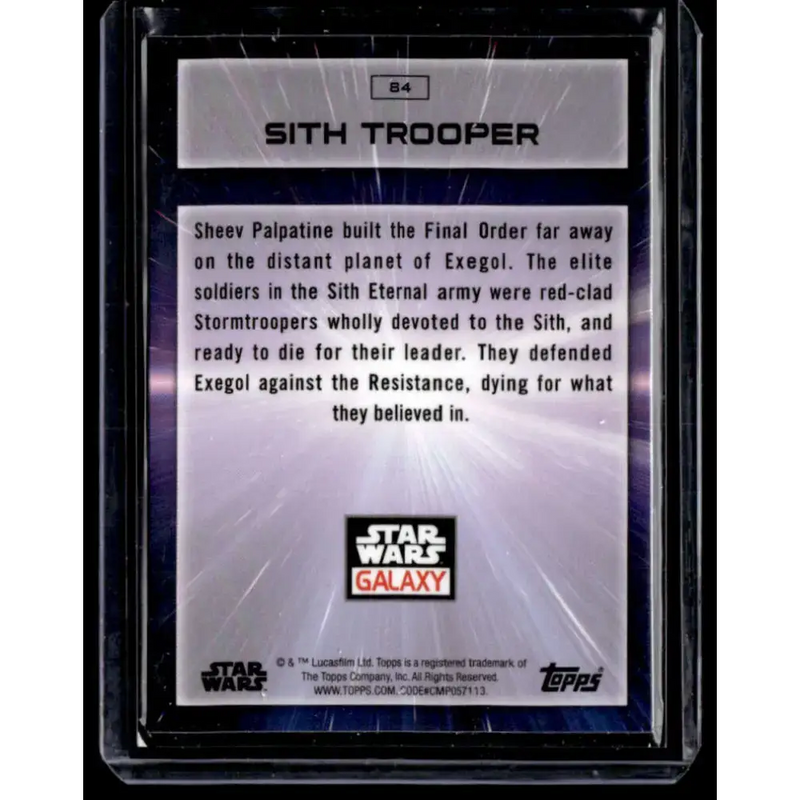 2022 Topps Chrome Star Wars Galaxy #84 Sith Trooper NonSport - Star Wars Card Single