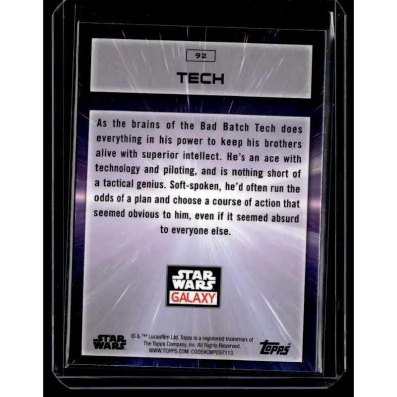 2022 Topps Chrome Star Wars Galaxy #92 Tech NonSport - Star Wars Card Single