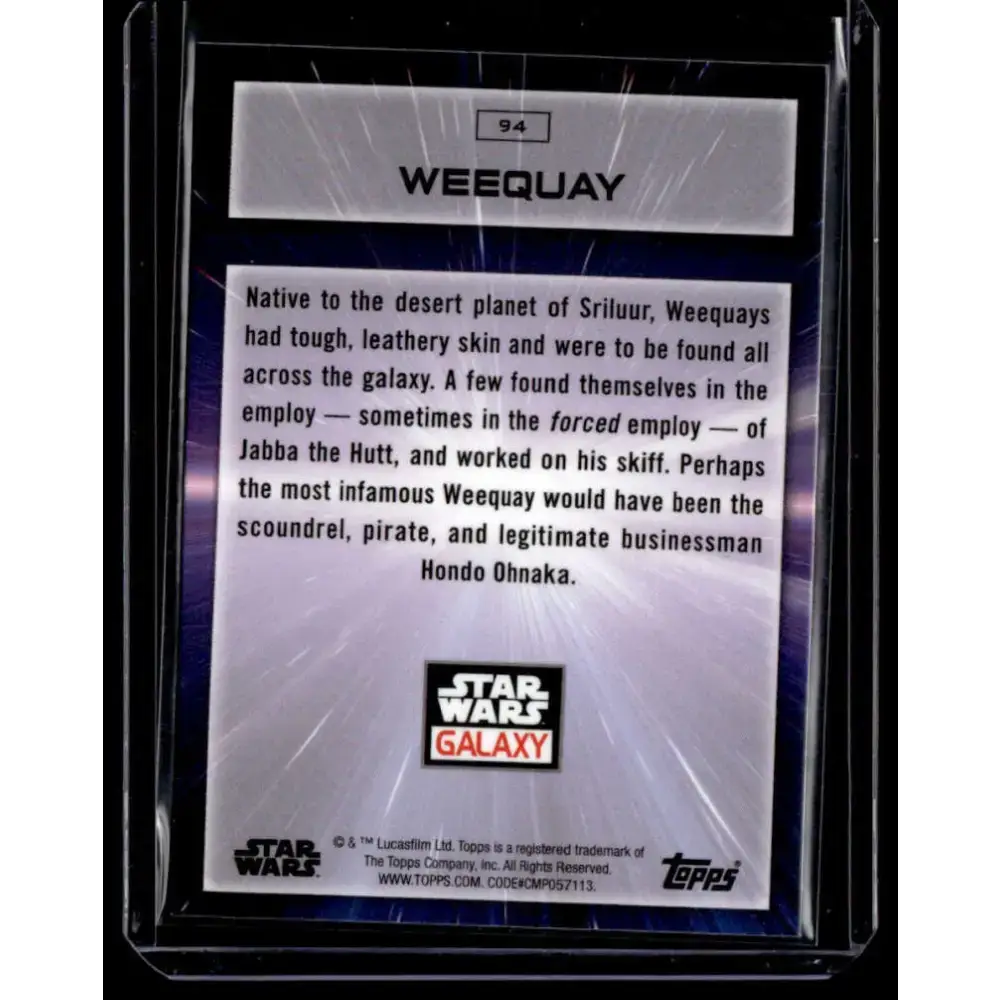 2022 Topps Chrome Star Wars Galaxy #94 Weequay NonSport - Star Wars Card Single