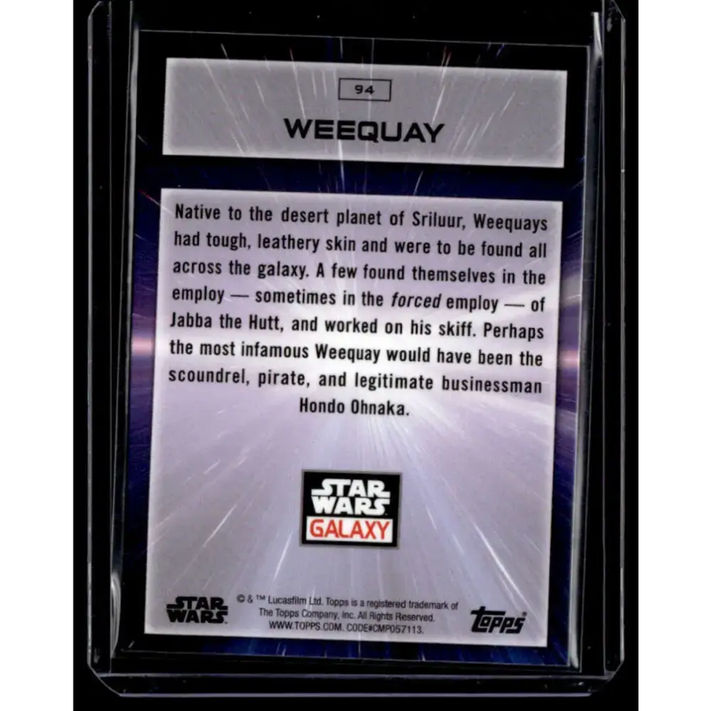 2022 Topps Chrome Star Wars Galaxy #94 Weequay NonSport - Star Wars Card Single