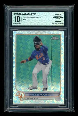 2022 Topps Chrome Starling Marte #29 Logofractor Baseball Arena Club 10 - Baseball Card Single
