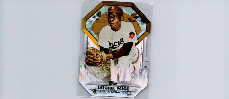 Satchel Paige baseball card from 2022 Topps Chrome Update Diamond Greats collection