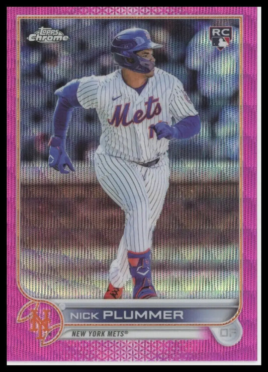 2022 Topps Chrome Update - Pink Wave Refractor Nick Plummer USC39 NY Mets NM - Baseball Card Single
