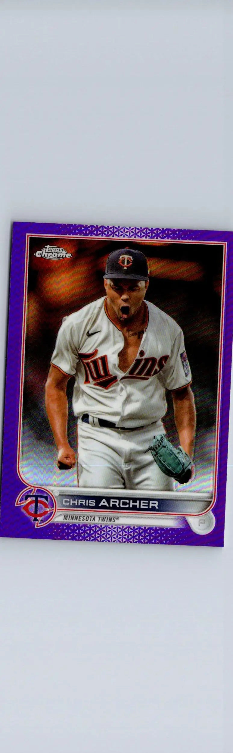 Purple Chris Archer baseball card from 2022 Topps Chrome Update USC113 Chris Archer collection