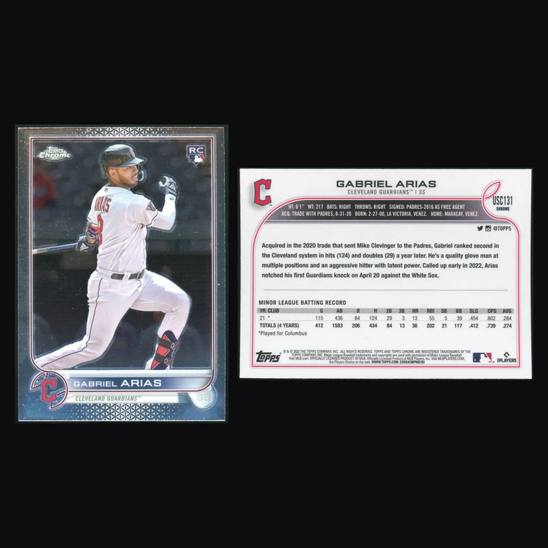 2022 Topps Chrome Update #USC131 Gabriel Arias RC Cleveland Guardians