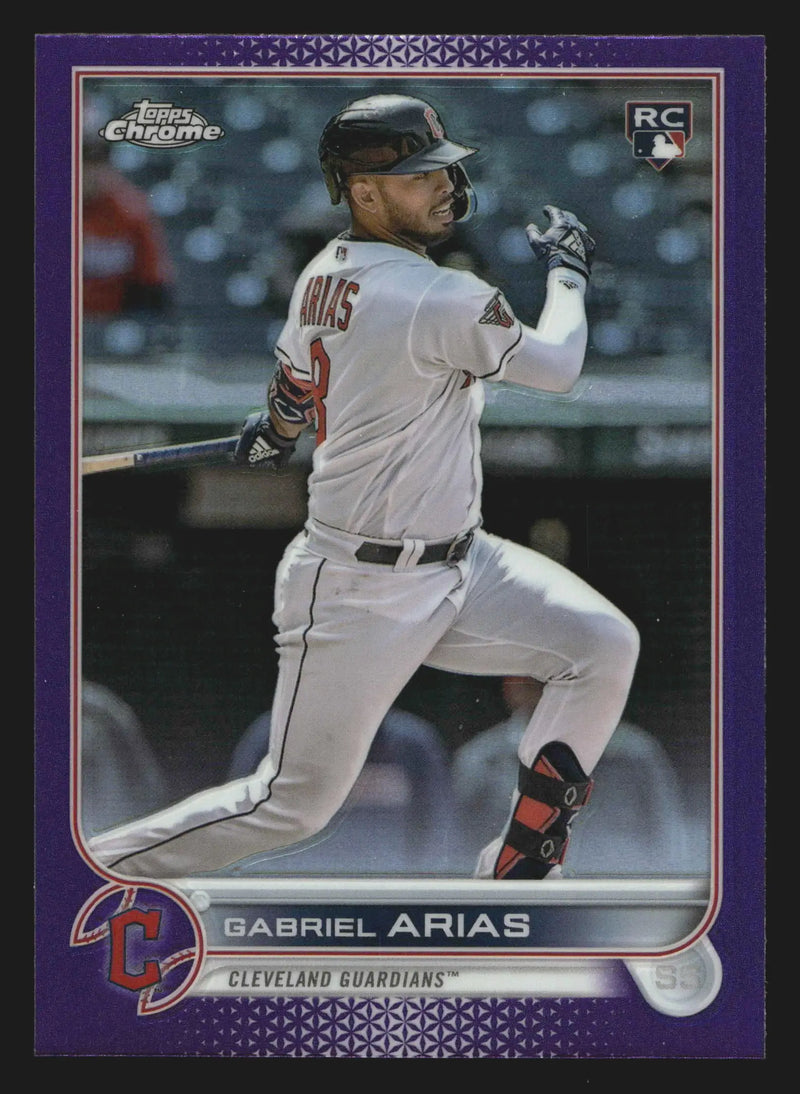 2022 Topps Chrome Update #USC131 Gabriel Arias RC Purple Refractor Guardians