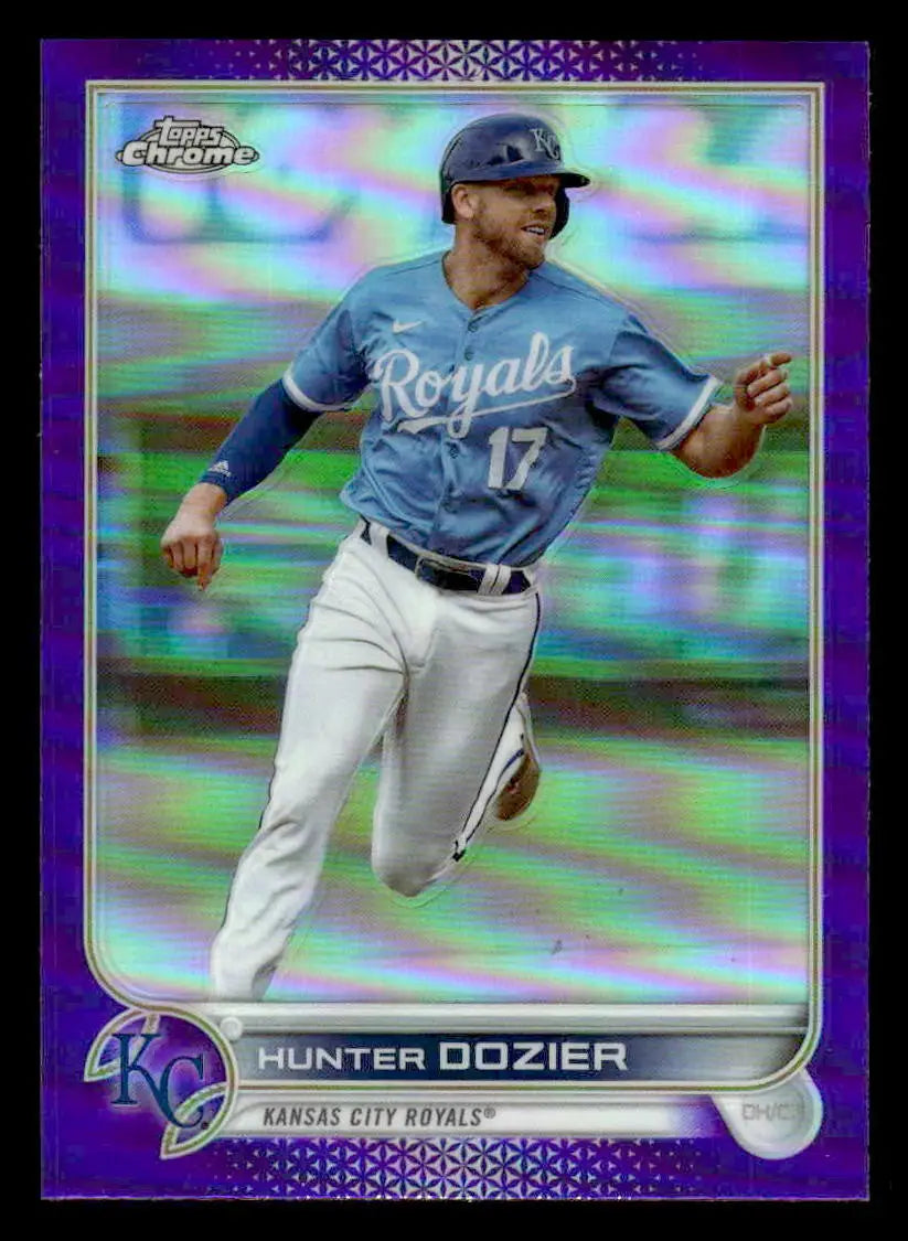 2022 Topps Chrome Update #USC133 Hunter Dozier Purple Refractor - Baseball Card Single