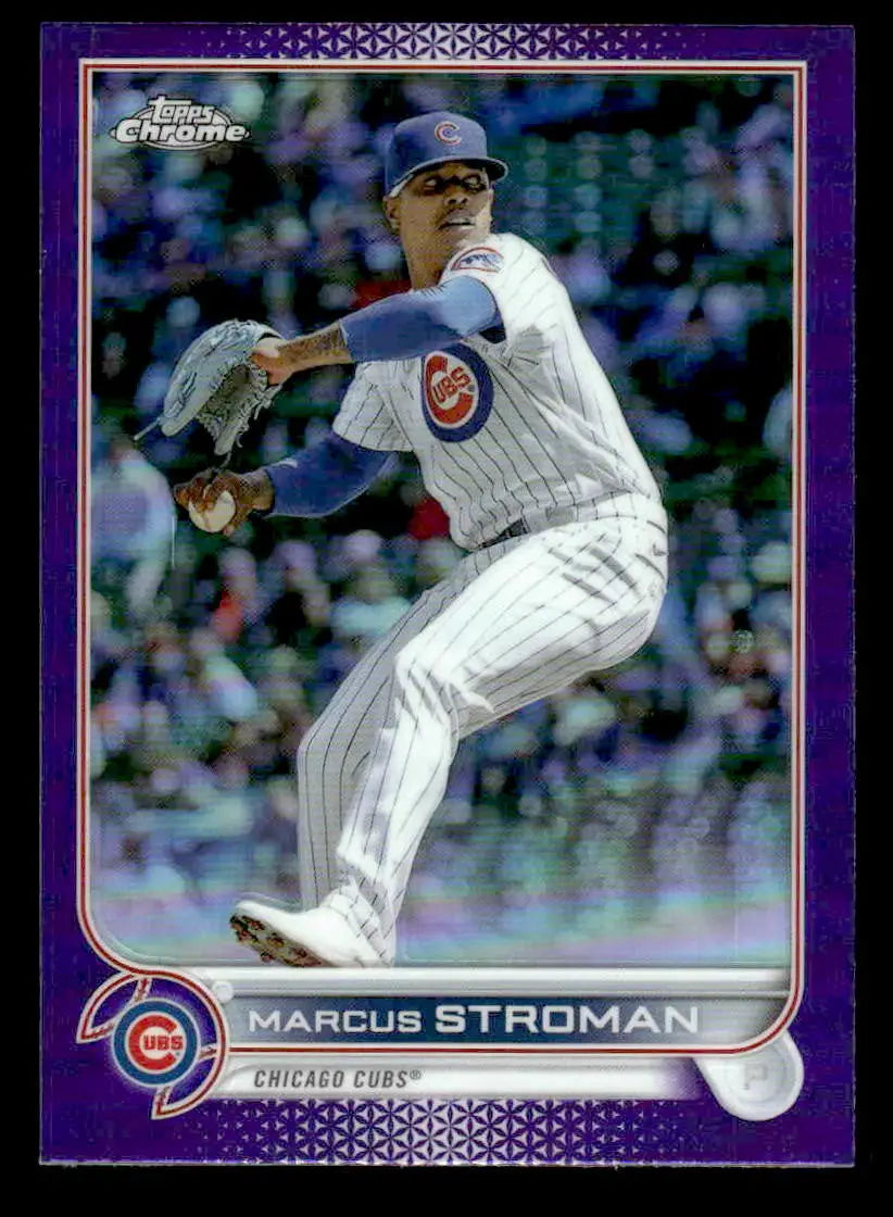 2022 Topps Chrome Update #USC135 Marcus Stroman Purple Refractor - Baseball Card Single