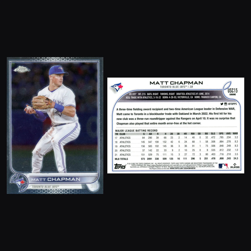 2022 Topps Chrome Update #USC15 Matt Chapman Toronto Blue Jays