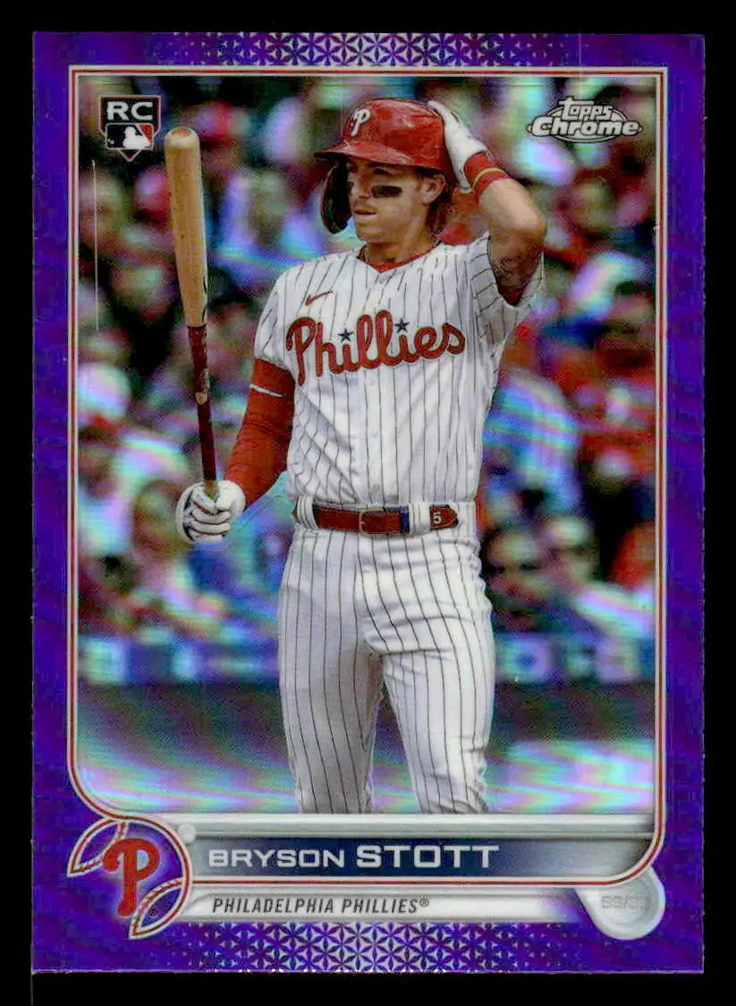 2022 Topps Chrome Update #USC154 Bryson Stott Purple Refractor - Baseball Card Single