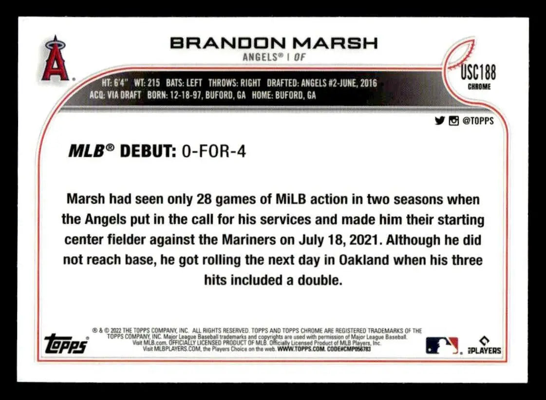 2022 Topps Chrome Update #USC188 Brandon Marsh - Baseball Card Single