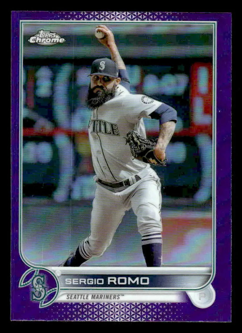 2022 Topps Chrome Update #USC25 Sergio Romo Purple Refractor - Baseball Card Single