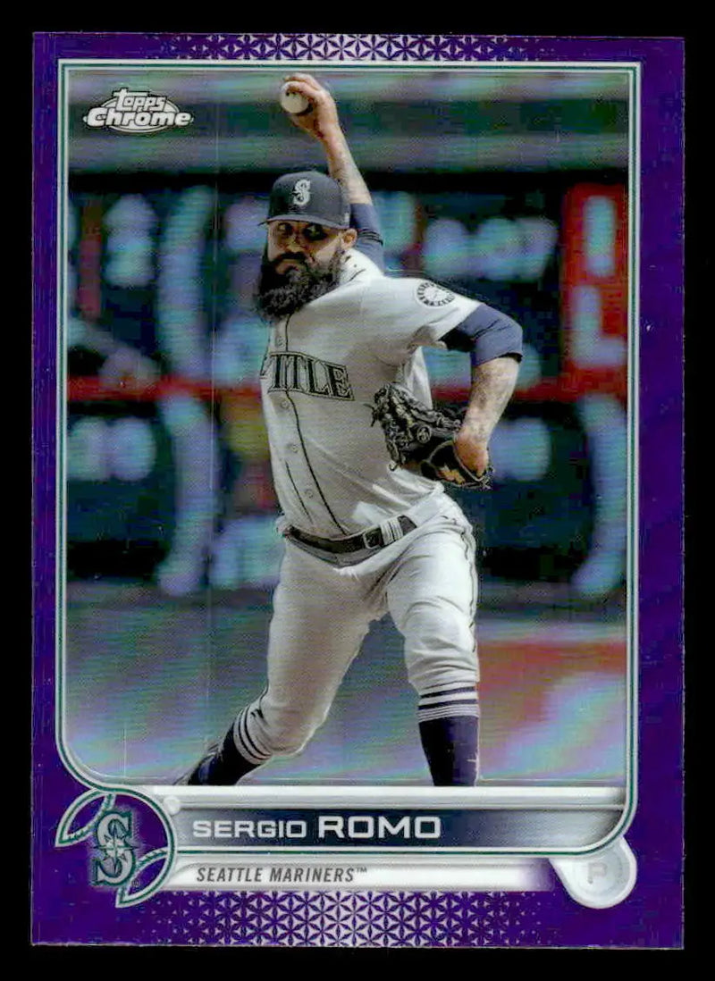 2022 Topps Chrome Update #USC25 Sergio Romo Purple Refractor - Baseball Card Single
