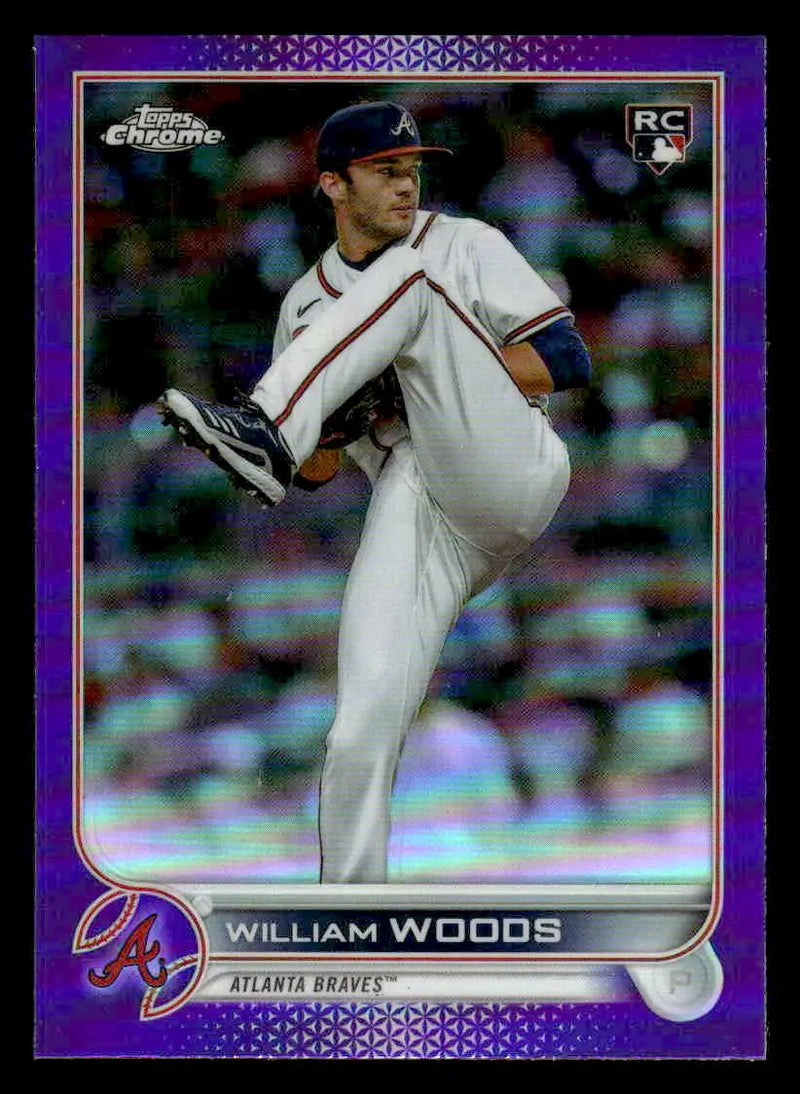 2022 Topps Chrome Update #USC55 William Woods Purple Refractor - Baseball Card Single