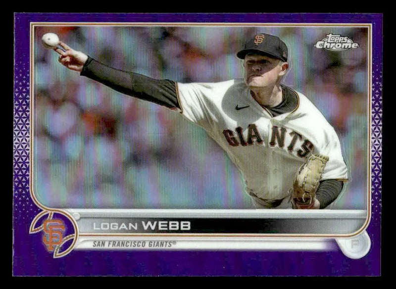 2022 Topps Chrome Update #USC62 Logan Webb Purple Refractor - Baseball Card Single