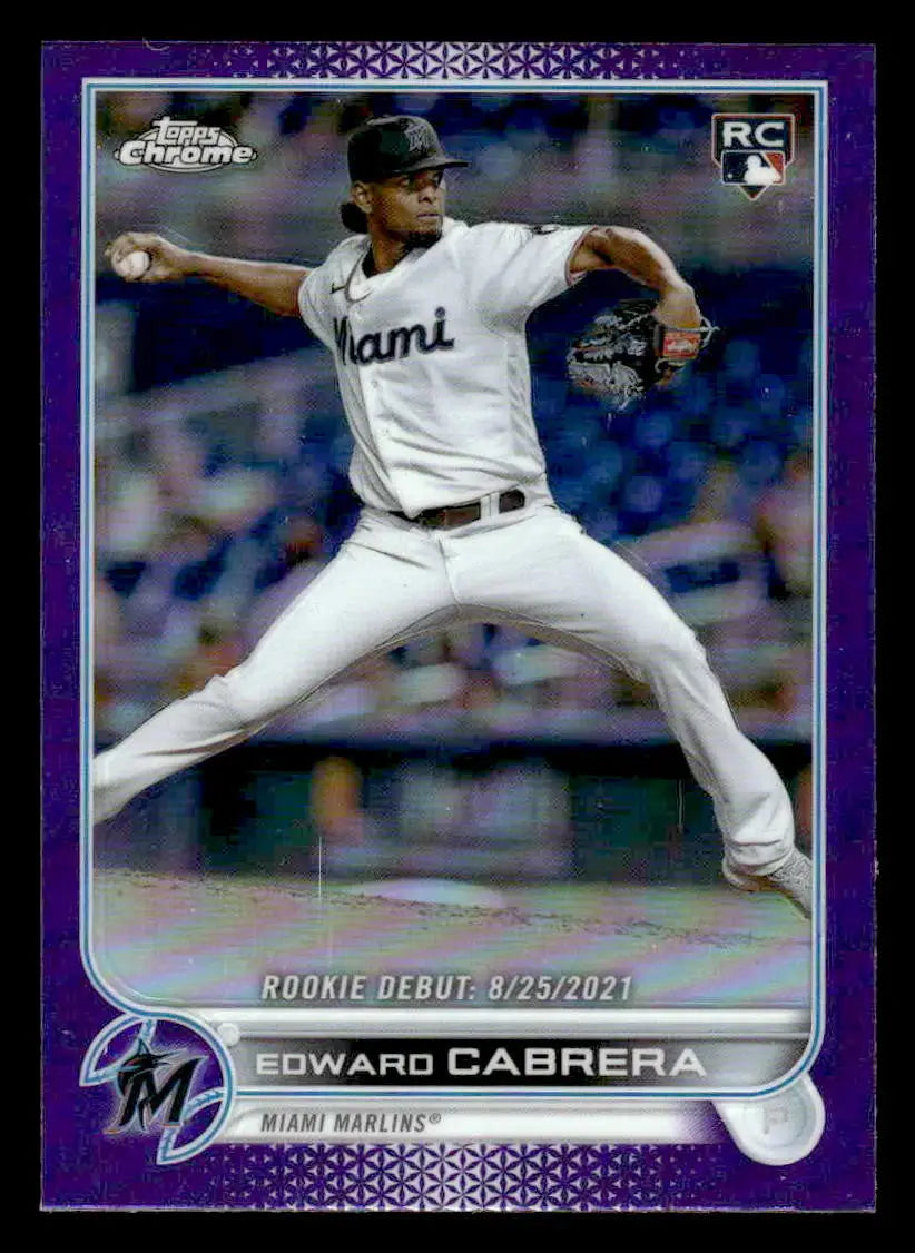 2022 Topps Chrome Update #USC87 Edward Cabrera Purple Refractor - Baseball Card Single