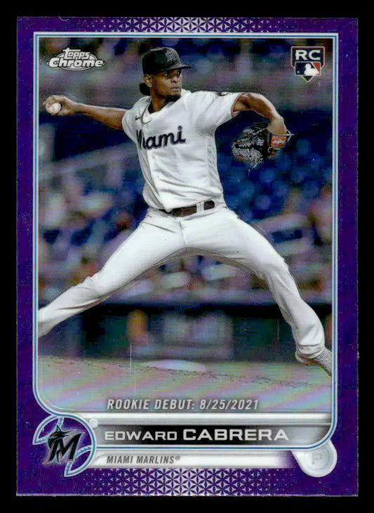 2022 Topps Chrome Update #USC87 Edward Cabrera Purple Refractor - Baseball Card Single