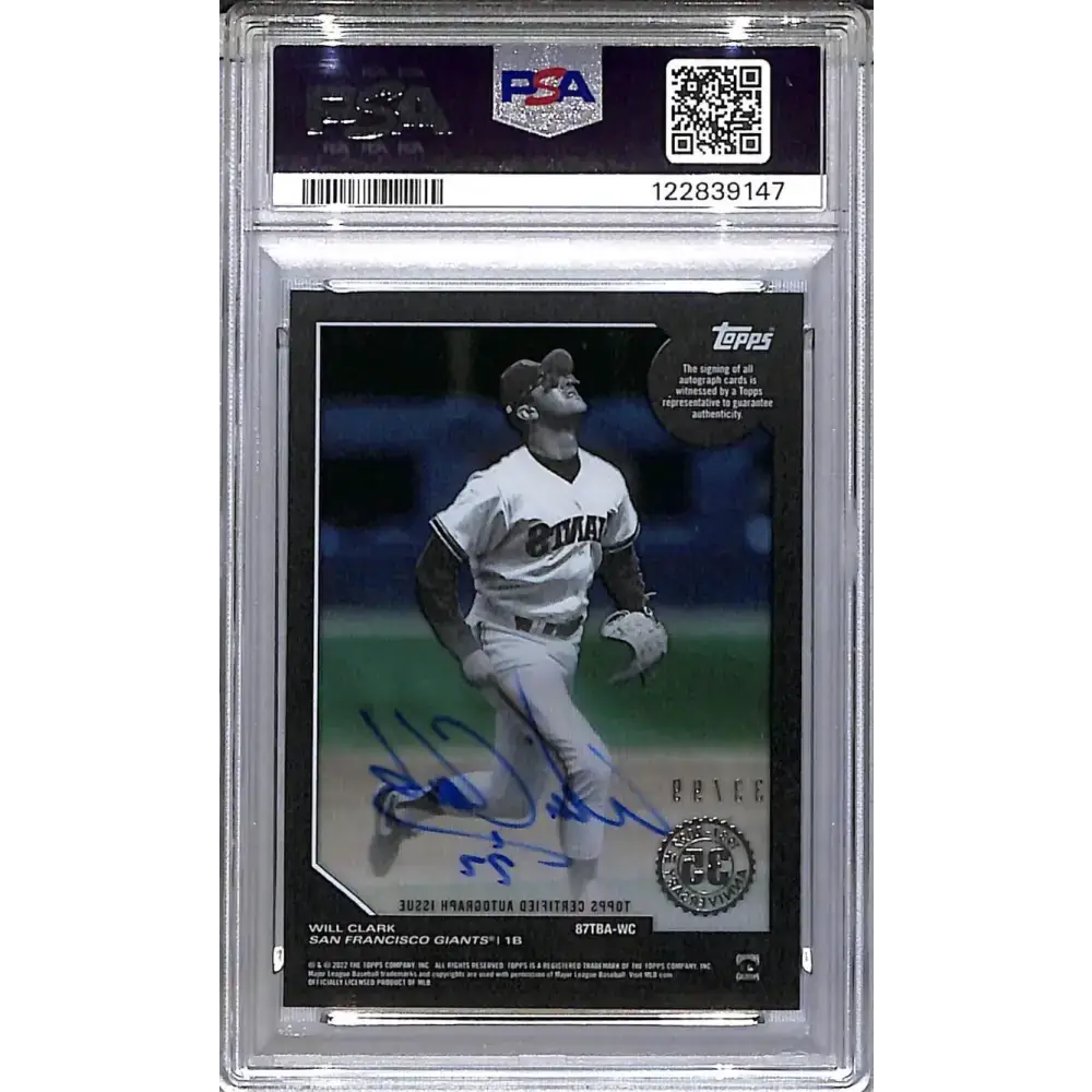 2022 Topps Clearly Authentic 1987 Green #87TBA-WC Will Clark PSA 8 NM-MT Auto 33/99 San Francisco Giants - Baseball